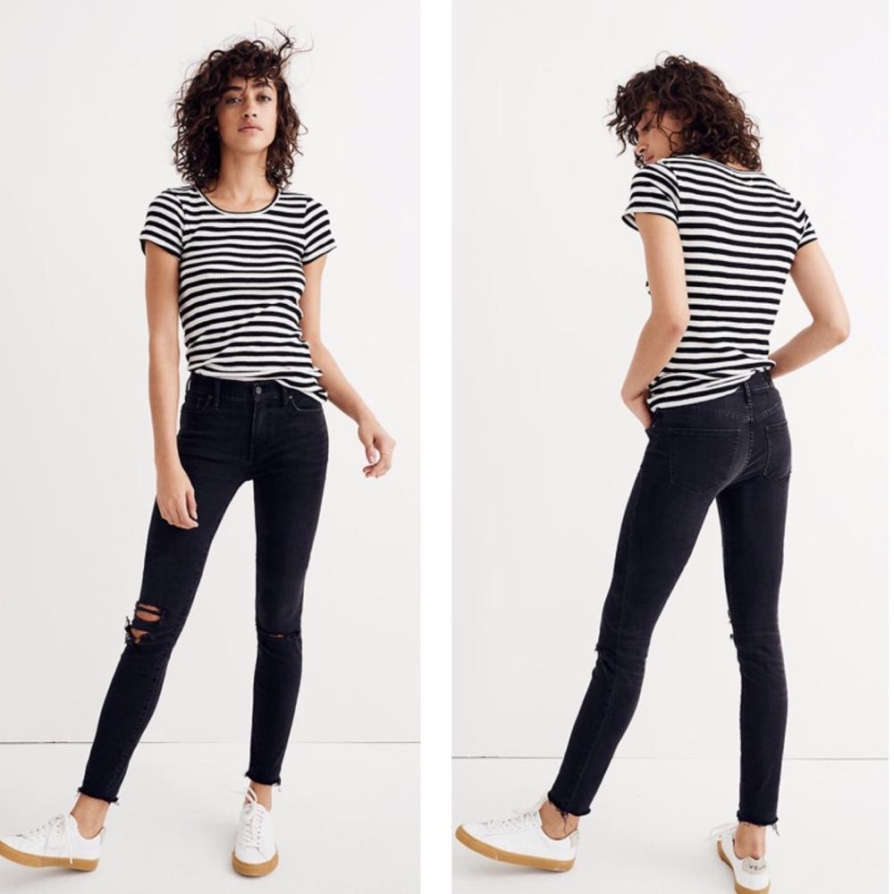 Madewell | 9” High Rise Skinny Jeans in Black Sea